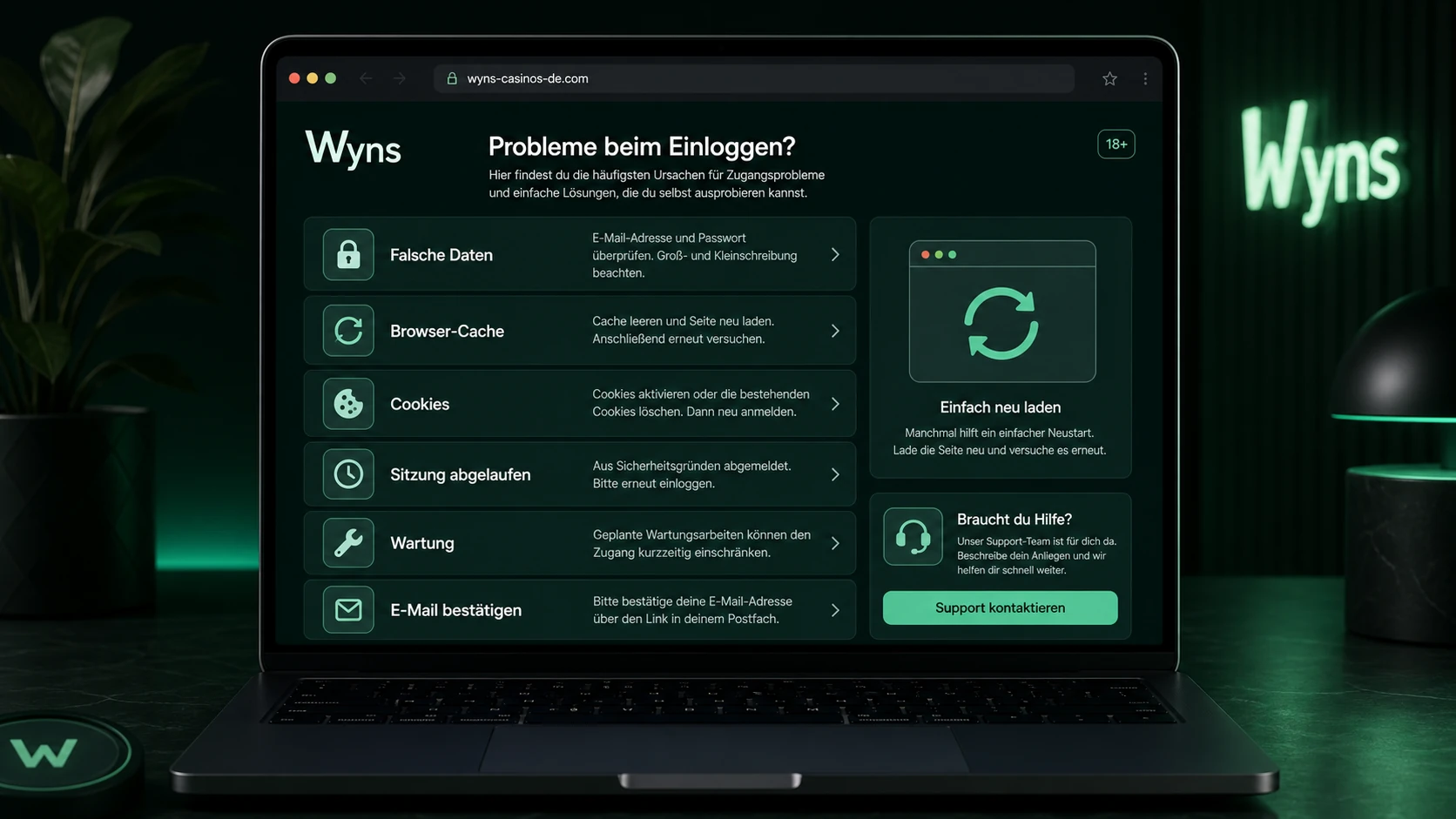 Gründe für Login-Probleme